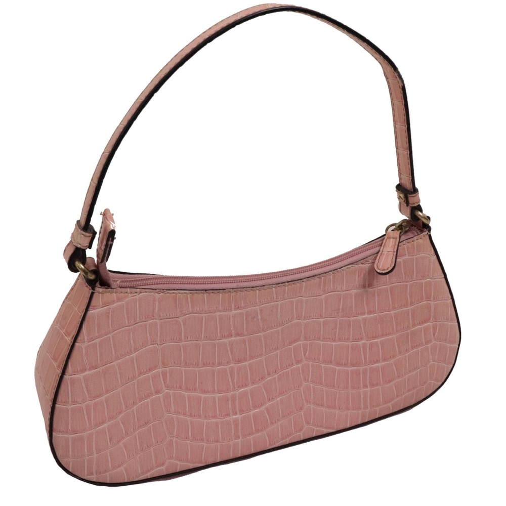 Vintage 90's Y2K Pink Baguette Croc Print Mini Purse